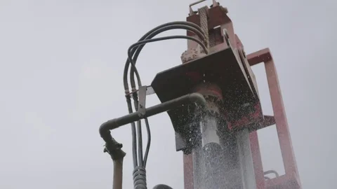Borehole drilling rig Stock Footage 74409230
