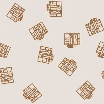 Borehole logging hydrogeologist line vector seamless pattern Stock Illustration