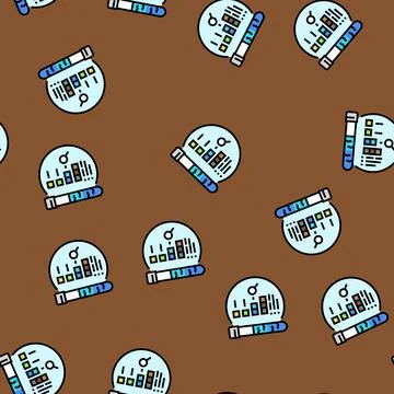 Borehole logging hydrogeologist vector seamless pattern Stock Illustration