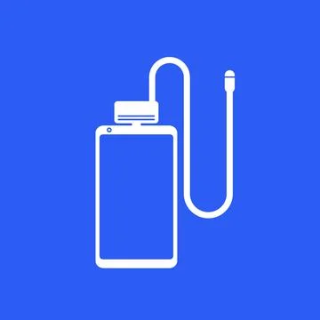 Borescope camera for smart phone, vector icon Stock Illustration