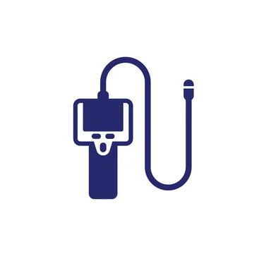 Borescope, inspection camera icon on white Stock Illustration