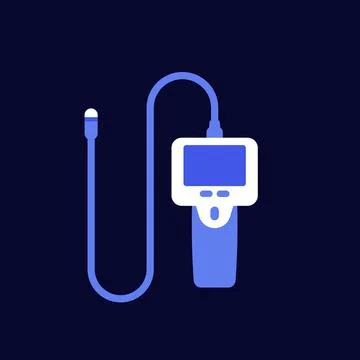Borescope or video inspection camera vector icon Stock Illustration