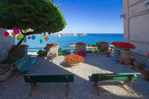 Borgo al Cotone, glimpse with panoramic sea views Stock Photos
