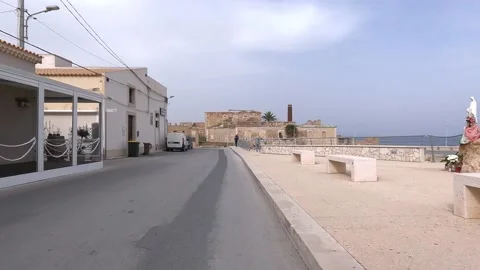 Borgo Marinaro view during Easter 2021 lockdown in Avola Stock Footage 151796262