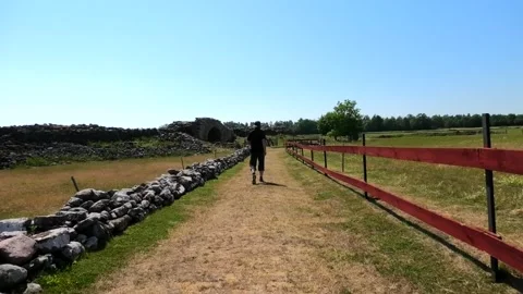 Borgs by, Gråborg, Öland, Sweden Video stock 219618509