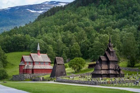 Borgund Stave Church complex 写真素材