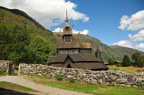 Borgund Stave Church in Norway Stock Photos