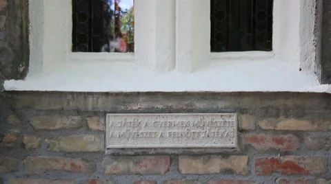 Bori Castle quote under a window Stock Footage 65767764