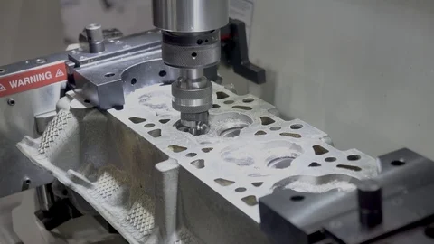 Boring block of cylinders, engine boring machine Stock Footage 91343409