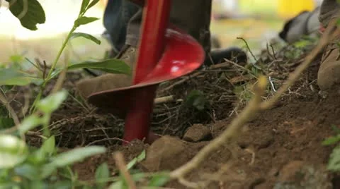 Boring fence holes Video stock 11239712