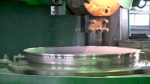 Boring inner diameter of compressor casing on programmed machine. Stock Footage 138097507