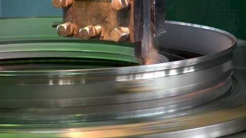 Boring inner diameter of compressor casing on programmed machine. Stock Footage 138097539