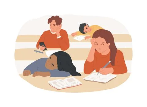 Boring lecture isolated cartoon vector illustrations. Stock Illustration
