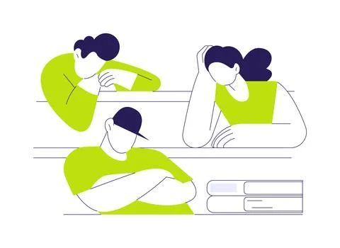 Boring lecture isolated cartoon vector illustrations. Ilustración de archivo