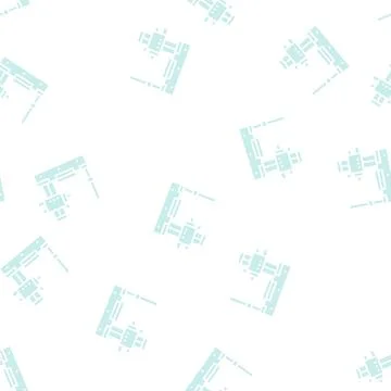 Boring machine glyph seamless pattern Stock Illustration