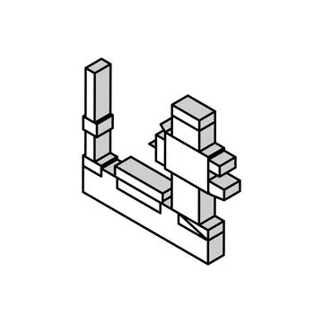 Boring machine isometric icon vector illustration Stock Illustration