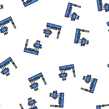 Boring machine vector seamless pattern Stock Illustration