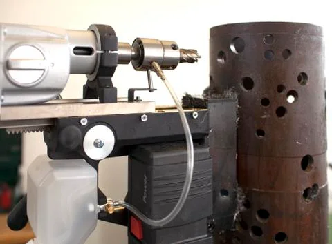 The boring machine with water cooling Stock Photos