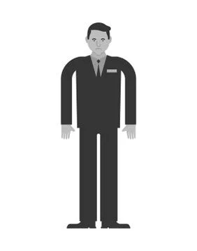 Boring man. very unhappy guy. office worker man grey.  Ordinary clerk like ev Stock Illustration