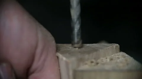 Boring of wooden workpiece Stock Footage 64987859