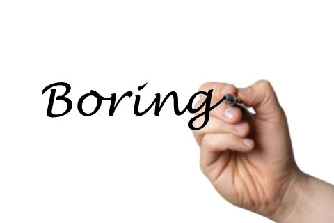 Boring written by a hand Stock Photos