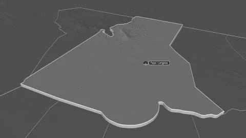 Borkou, Chad. Bilevel elevation map with surface waters Stock Illustration