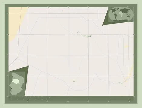 Borkou, Chad. Open Street Map. Locations of major cities of the region Stock Illustration