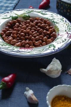 Borlotti beans in a bowl Stock Photos