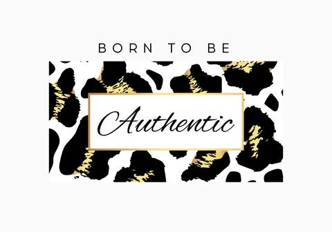 Born to be Authentic slogan typography on leopard pattern background. Fashion t Stock Illustration