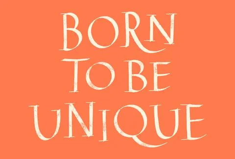 Born To Be Unique Hand Drawn Lettering Illustrazione stock
