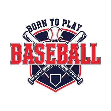 Born to play baseball with a baseball bat and ball tshirt design Stock Illustration