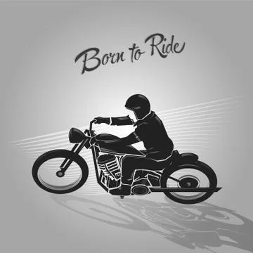 Born to ride biker Stock Illustration