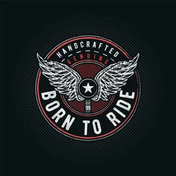 Born to Ride typographic Stock Illustration