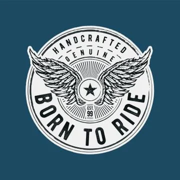 Born to Ride typographic Stock Illustration