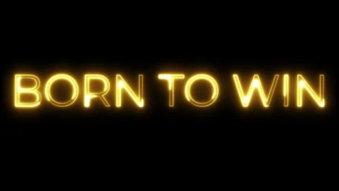 Born to Win Neon Text Animation | Motivational Glowing Title Stock Footage 320880174