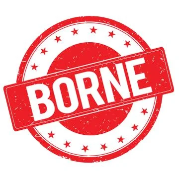 BORNE stamp sign red Stock Illustration