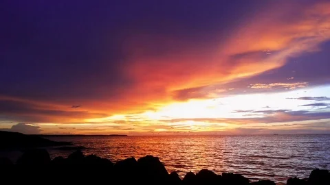 Borneo Beach Sunset Stock Footage 122110672