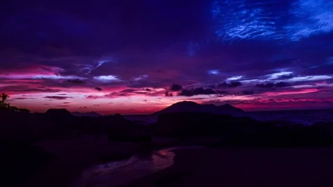 Borneo Beach Sunset Stock Footage 122137560