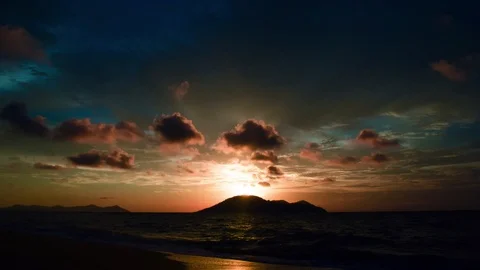 Borneo Beach Sunset Stock Footage 122137575