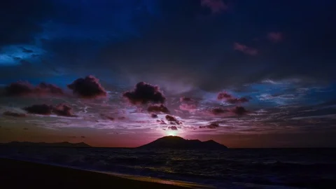 Borneo Beach Sunset Stock Footage 122137587