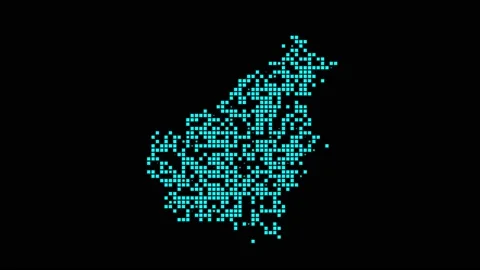 Borneo digital map. Map of Borneo in dotted style. Shape of the island filled... Stock Footage 228090763