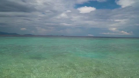 Borneo empty beach with crystal water Stock Footage 141948773