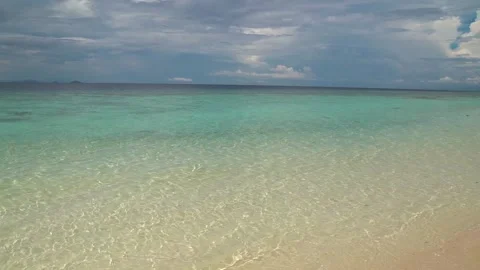 Borneo empty beach with crystal water Stock Footage 141949544