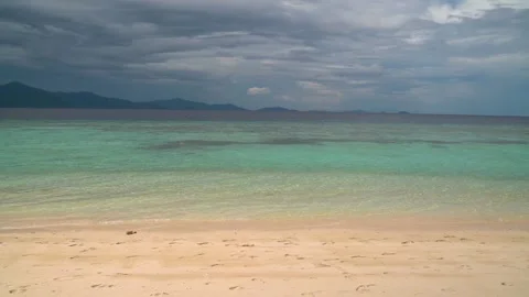Borneo empty beach with crystal water Stock Footage 141949925