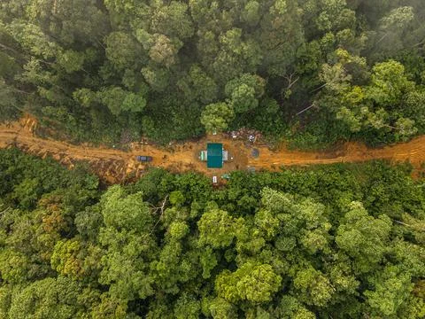 Borneo Infrastructure in a Remote Jungle Setting Stock Photos