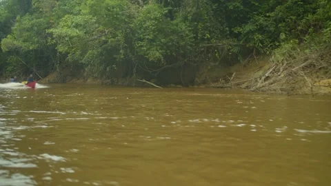 Borneo river boat Stock Footage 210189831