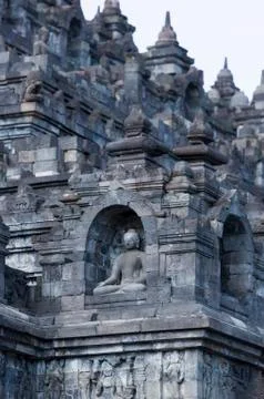 Borobudur Buddhist Temple, Java, Indonesia, Southeast Asia, Asia Foto stock