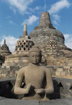 Borobudur Buddhist Temple, Java, Indonesia, Southeast Asia, Asia Stock Photos