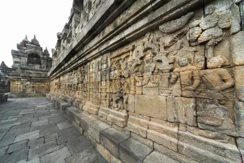 Borobudur Buddhist Temple, Java, Indonesia, Southeast Asia, Asia 스톡 사진