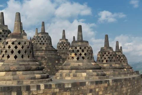 Borobudur Buddhist Temple, Java, Indonesia, Southeast Asia, Asia Stock Photos